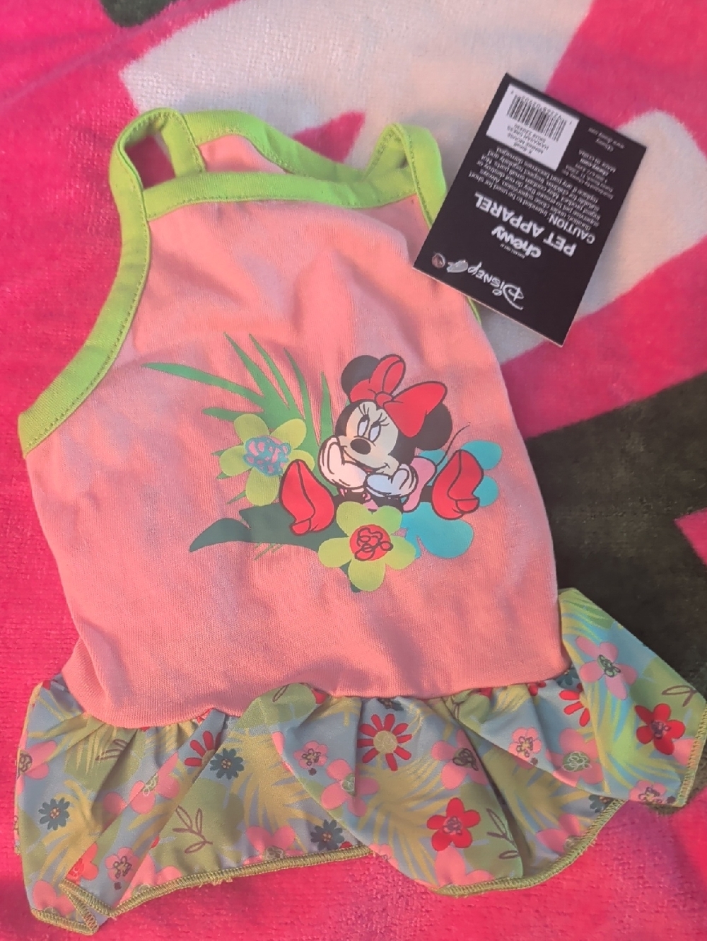Disney Hawaiian Minnie Tropical Ruffle Cat Tank Dress XS